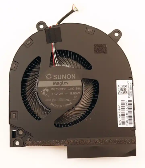 Hp Victus 16-R, 16-R0, 16-R1, 16-S, 16-S0, 16-S1, 16T-R, 16T-S, OMEN 16-WD, 16-WF, 16-XD, TPN-C169, MG75091V1-C180-S9A, MG75091V1-C190-S9A, N44738-001, N44738-002, DC280016HS0SUO3 Notebook Fan - Ver.2 12V